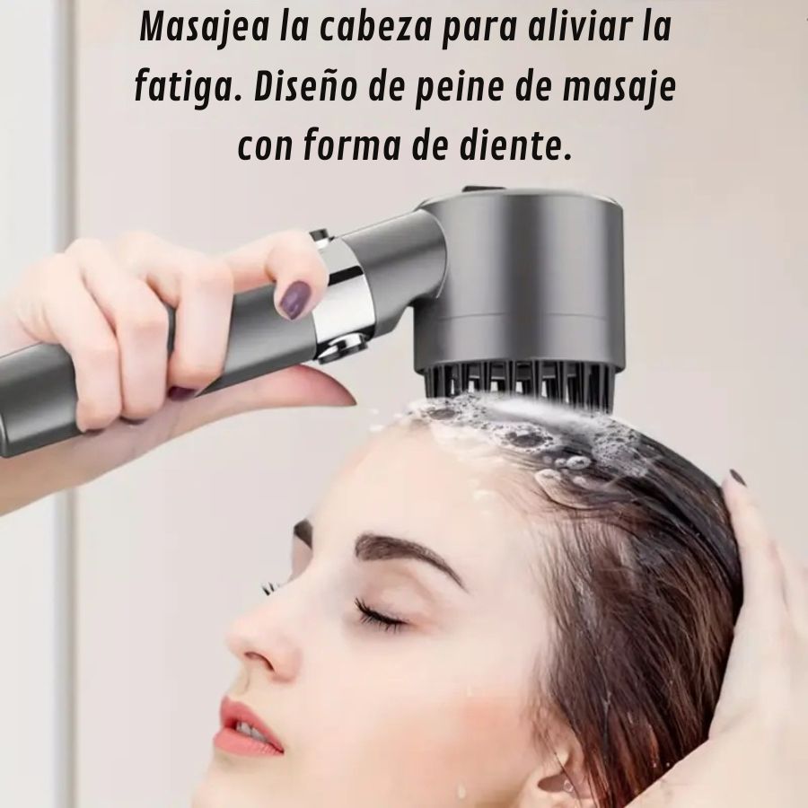 Cabezal de Ducha de Alta Presión Pro, 4 en 1 con Filtro y Masajeador.