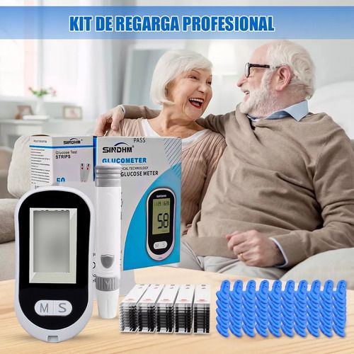 Glucómetro Digital de Precisión (Diseño Indoloro) + Kit Completo (50 Tiras + 50 Lancetas + Dispositivo de Punción)